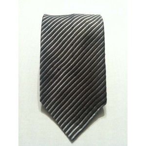 FRATELLI MODA MENS NEW BROWN/SILVER 100%SILK CLASSIC NECK TIE WIDTH: 3 7/8"